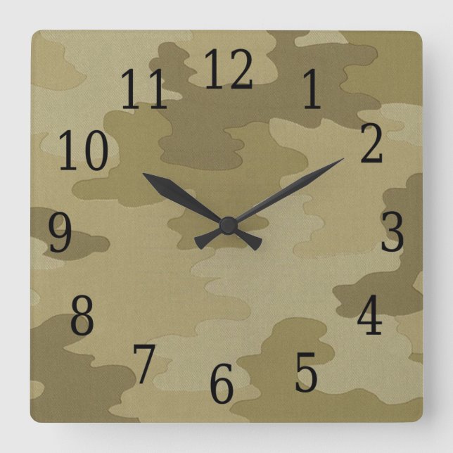 Horloge Carrée Light camouflage Square Clock (Recto)