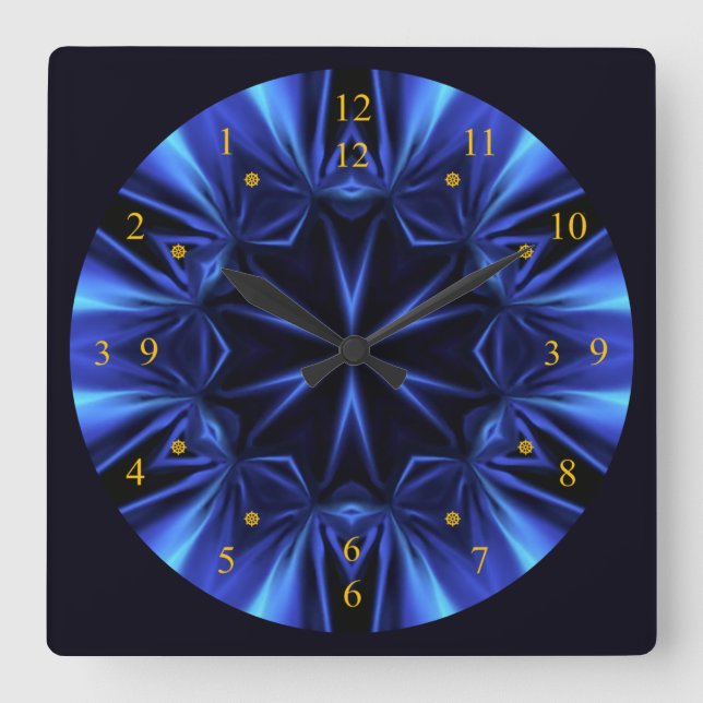 Horloge Carrée Ligne de temps bleue V1 ~ Machine de temps ~ (Recto)