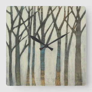 Horloge Carrée Ligne I de bouleau