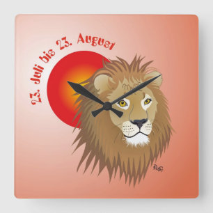 Horloge Carrée Lion