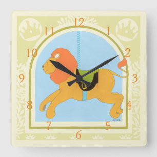 Horloge Carrée Lion avant juin Bruyère Vess de carrousel