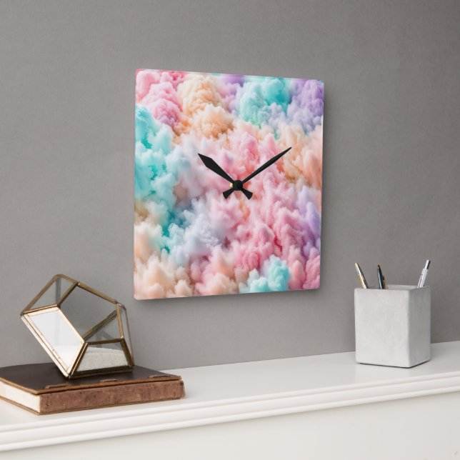 Horloge Carrée Liquide de bonbons en coton (Bureau)