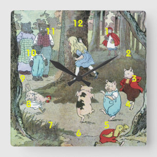Horloge Carrée Little Red Riding Hood : End Pages