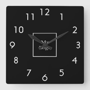 Horloge Carrée Logo de Business White