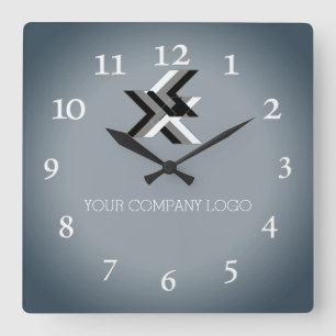 Horloge Carrée LOGO DE VOTRE ENTREPRISE, personnalisé, ajouter v