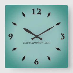 Horloge Carrée LOGO DE VOTRE ENTREPRISE, personnalisé, ajouter vo