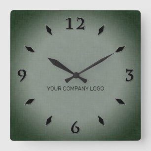 Horloge Carrée LOGO DE VOTRE ENTREPRISE, personnalisé, ajouter vo