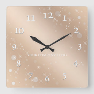 Horloge Carrée LOGO DE VOTRE ENTREPRISE, personnalisé, ajouter vo