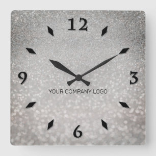 Horloge Carrée LOGO DE VOTRE ENTREPRISE, personnalisé, ajoutez v