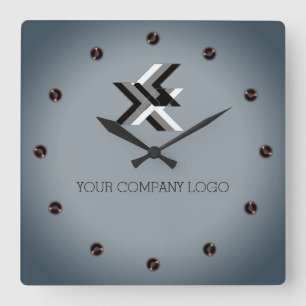 Horloge Carrée LOGO DE VOTRE ENTREPRISE, personnalisé, ajoutez v