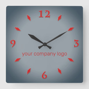 Horloge Carrée LOGO DE YOUR COMPANY, personalized,add your text