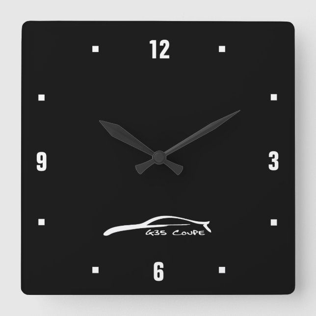 Horloge Carrée Logo G35 Coupe blanc brosse (Recto)