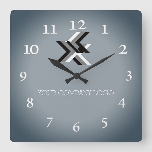 Horloge Carrée LOGO YOUR COMPANY, personalized, add your text lar (Recto)