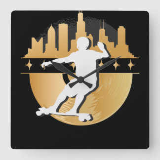 Horloge Carrée Longboard Downhill, Urban & Lifestyle