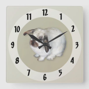 Horloge Carrée Lop-Eared Bunny
