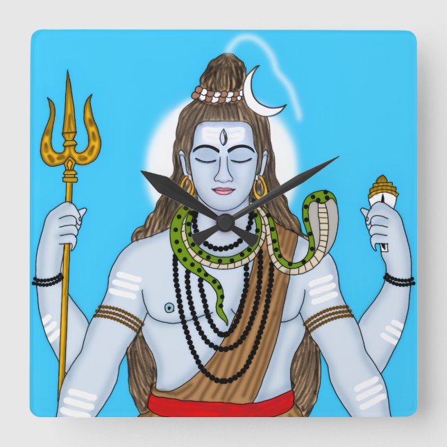 Horloge Carrée Lord Shiva Clock (Recto)