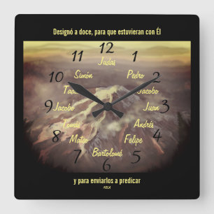 Horloge Carrée Los Doce Discípulos de Jesús Reloj de Pared Cuadra