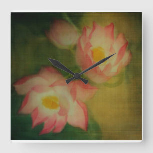 Horloge Carrée Lotus