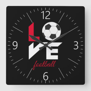 Horloge Carrée Love football