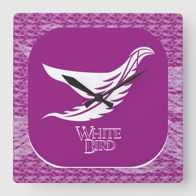 HORLOGE CARRÉE LOVE WHITE BIRD BY MASANSER (Recto)