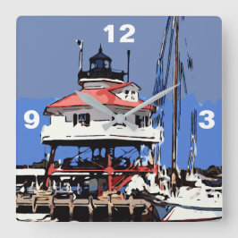 HORLOGE CARRÉE LUMIÈRE À POINTE DROITE