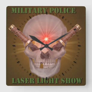 Horloge Carrée Lumière laser de la police militaire