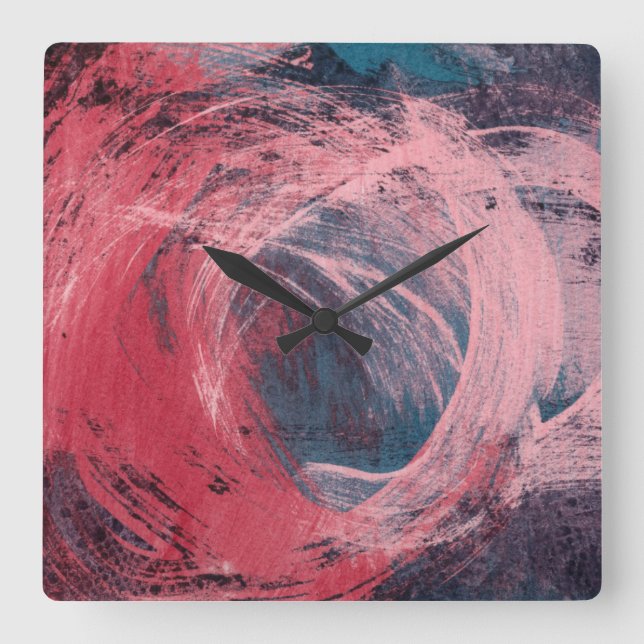 Horloge Carrée Lumière rose I (Recto)