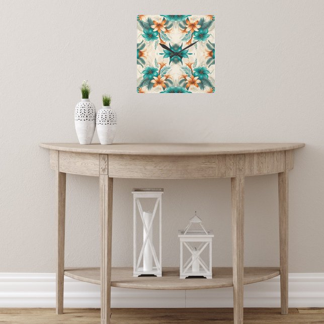 Horloge Carrée Lumière tropicale (Créateur téléchargé)