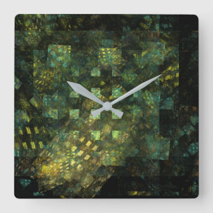 Horloge Carrée Lumières dans la ville Carré d'art Abstrait