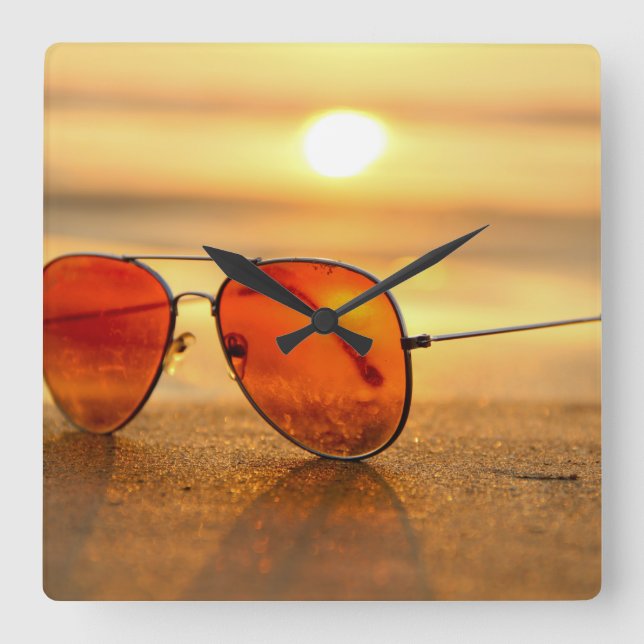 Horloge Carrée lunettes de soleil sable (Recto)