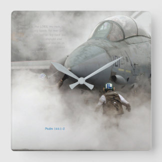 Horloge Carrée "Ma roche" - 144:1 de psaume - 2