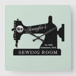 Horloge Carrée Machine à coudre cadeau Seamstress Quilter