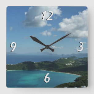 Horloge Carrée Magens Bay, St. Thomas Belle scène insulaire
