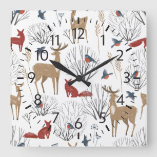 Horloge Carrée Magic Winter Wonderland