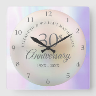 Horloge Carrée Magnifique perle 30e anniversaire