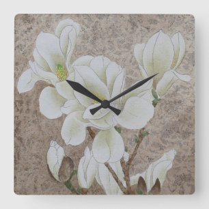 Horloge Carrée Magnolia blossom