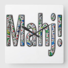 Horloge Carrée Mahjong Square Clock - Mahj!