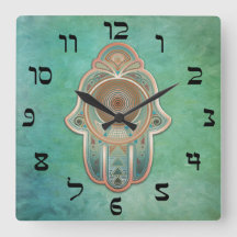 Main de Miriam (Hamsa) en cuivre et vert