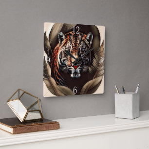 Horloge Carrée Majestic Jaguar - Roi De La Jungle