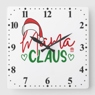 Horloge Carrée Mama Claus Christmas Design-60094