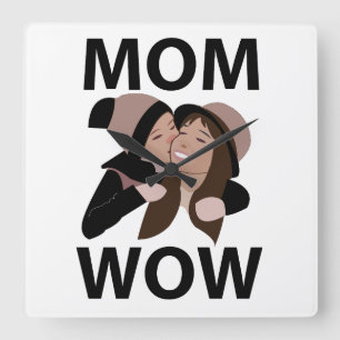 Horloge Carrée Maman et enfant Maman