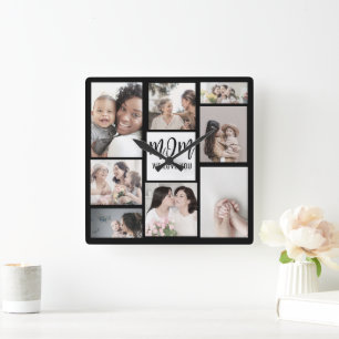 Horloge Carrée Maman We Love You Custom Mothers Day Photo