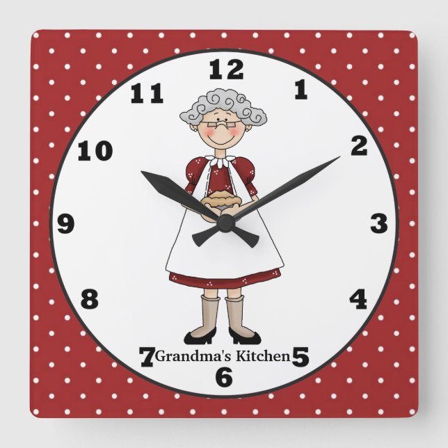 Horloge Carrée Mamie's Kitchen fun wall clock (Recto)