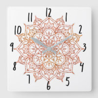 Mandala rose et orange sur Glam blanc