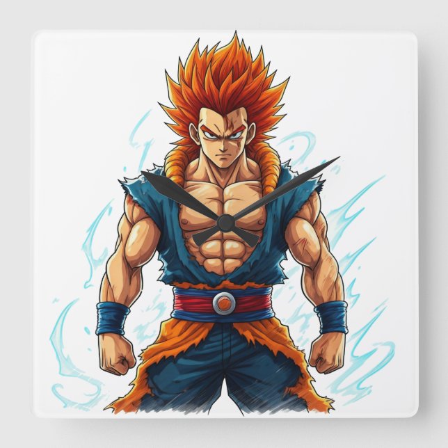 Horloge Carrée manga hero otaku web merch decal (Recto)