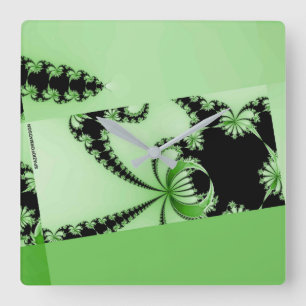 Horloge Carrée Mante de jardin fractale