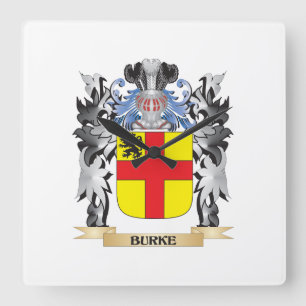 Horloge Carrée Manteau de Burke des bras - crête de famille