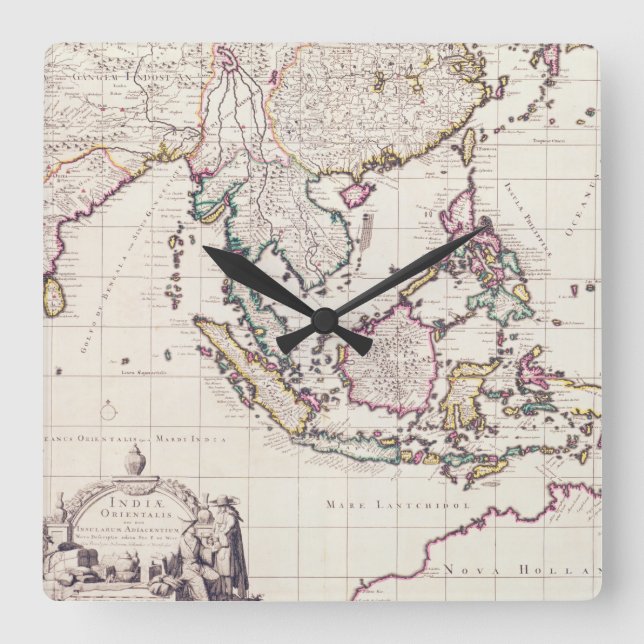 Horloge Carrée Map of India & the East Indies (Recto)