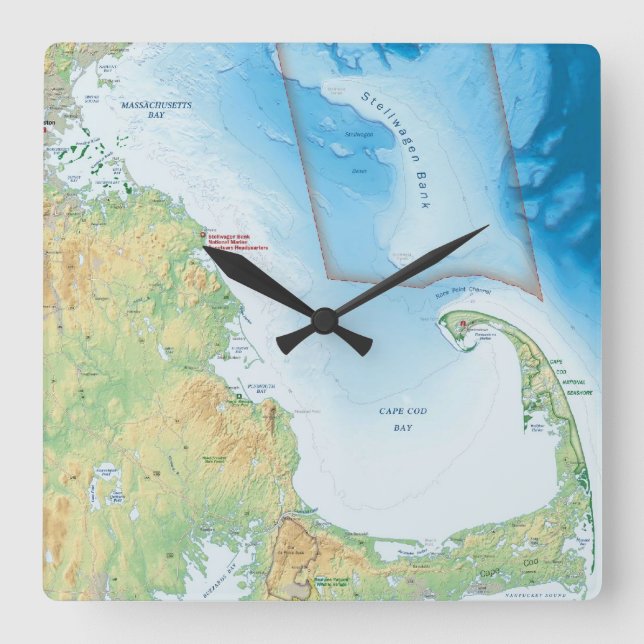 Horloge Carrée Map of the Cape Cod Bay (Recto)