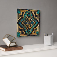 Marbre Art déco grec vert or Mandala luxe